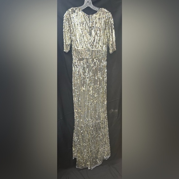 Mac Duggal 4707 NWT SEQUINED SHORT SLEEVE EVENING GOWN - Picture 5 of 6